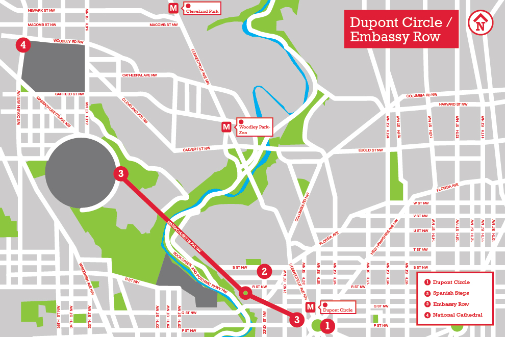 Dupont Circle / Embassy Row / Cathedral Heights Walk It Map